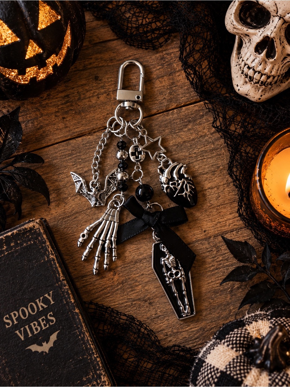 Halloween Skeleton Charm Keychain